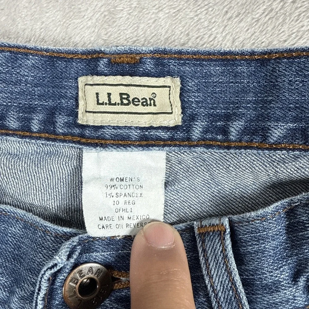 Vintage LL Bean Med Wash Straight Leg Jeans Women's Size 10 Reg (28X29) 90s/Y2K - Picture 5 of 11